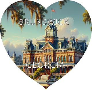 Brunswick Georgia Souvenir Die Cut Heart Shaped Decorative Flat Magnet 2-Inch