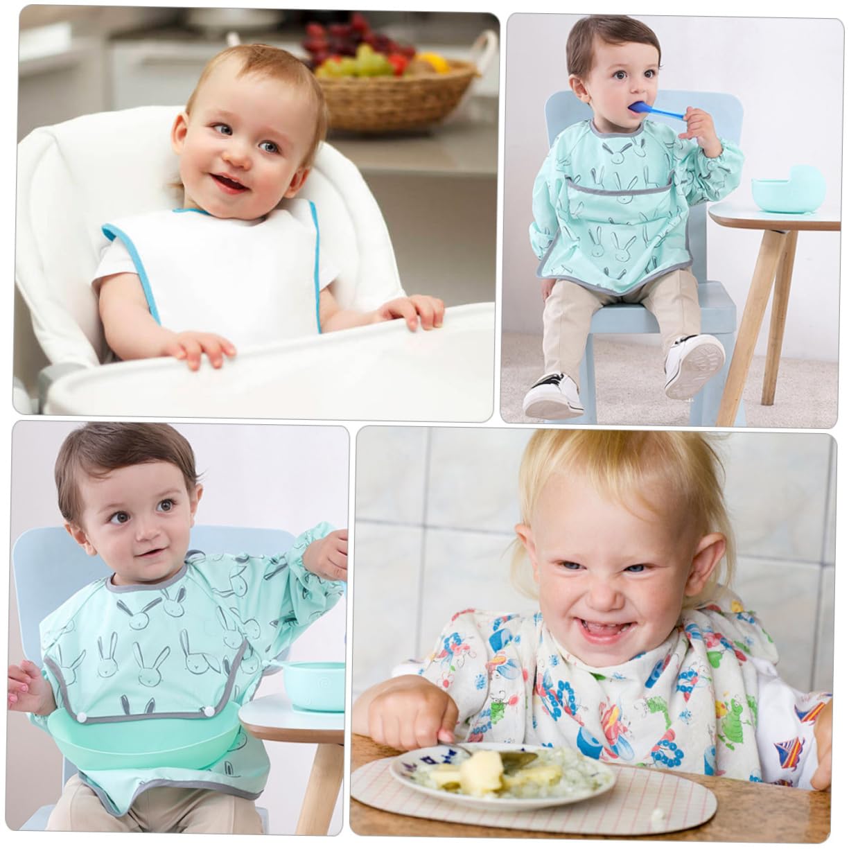 ibasenice 2 Sets Latzhosen Für Kinder Overol Para Niño Kleinkindschürze Kinderschürzen Langärmelig Säuglingskittel Babyschürze Essschürze Babykittel Kindermahlzeit Polyesterfaser