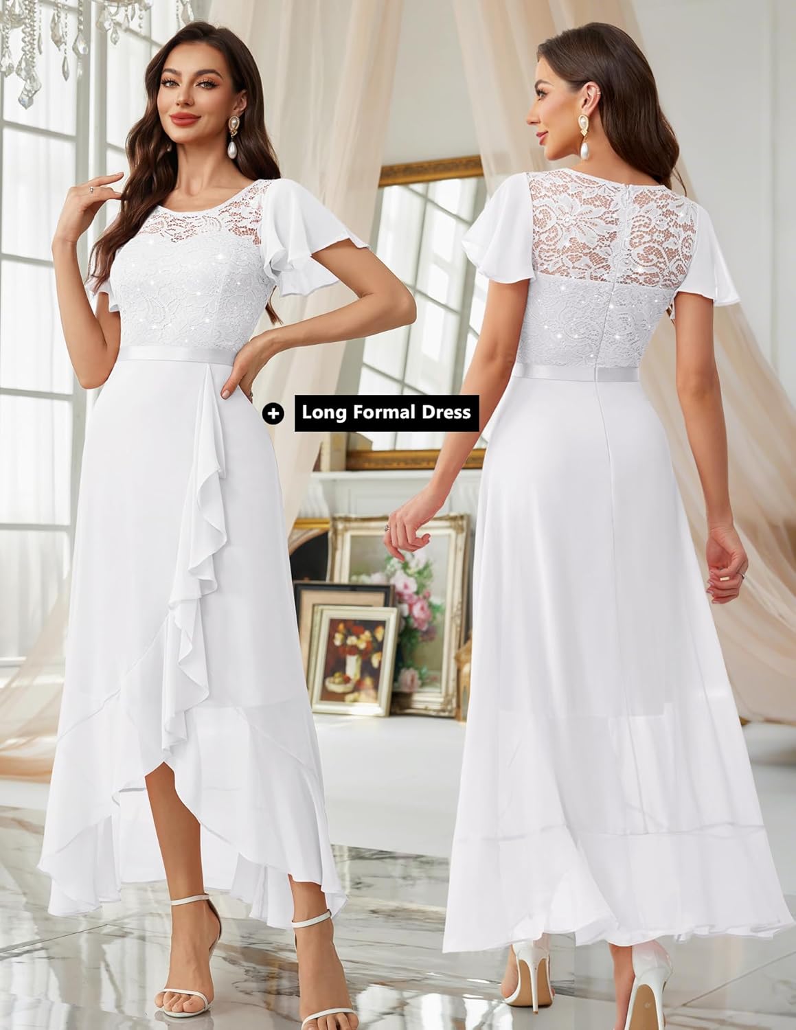 BeryLove Formal Dresses for Women 2026 Wedding Guest with Slit Cocktail Elegant Lace Long Prom Dress - Image 2