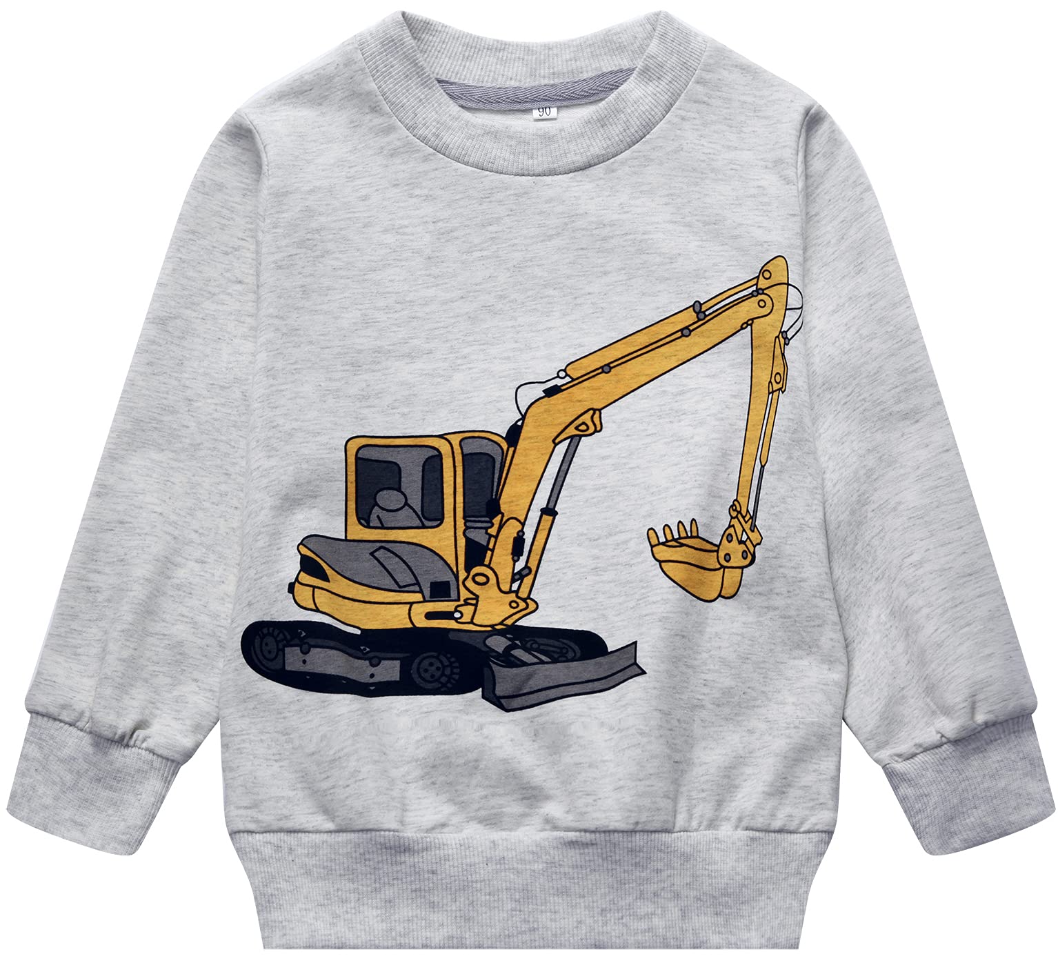 Akyzic Toddler Boys Sweatshirts Cotton Crewneck Truck Shirt Dinosaur Long Sleeve Pullover Tops Tees 2-8T