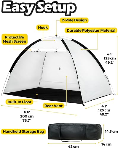 Miniatura 2 de Tienda de campaña portátil de pintura en aerosol refugio de aerosol PLANTIONAL con piso impermeable, pantalla de malla y ventilación trasera,