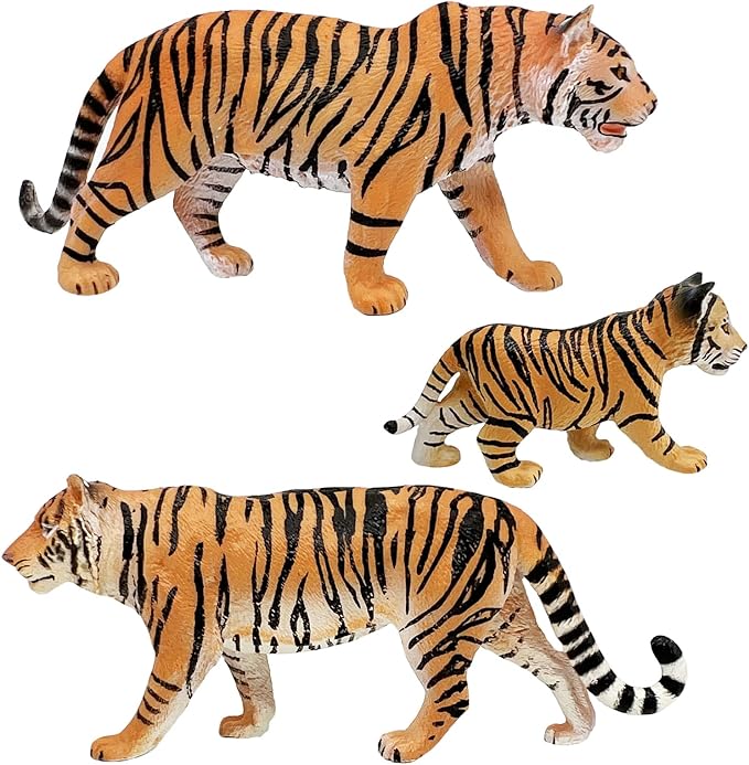 Gemini&Genius Tiger Toys for Kids, 3 Tigers Safari World Animal Toy
