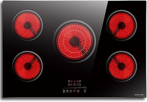 Miniatura 11 de Noxton Estufa eléctrica de 110 V, 2 quemadores, estufa eléctrica de 12 pulgadas, quemador de encimera y estufa de cerámica incorporada, temporizador