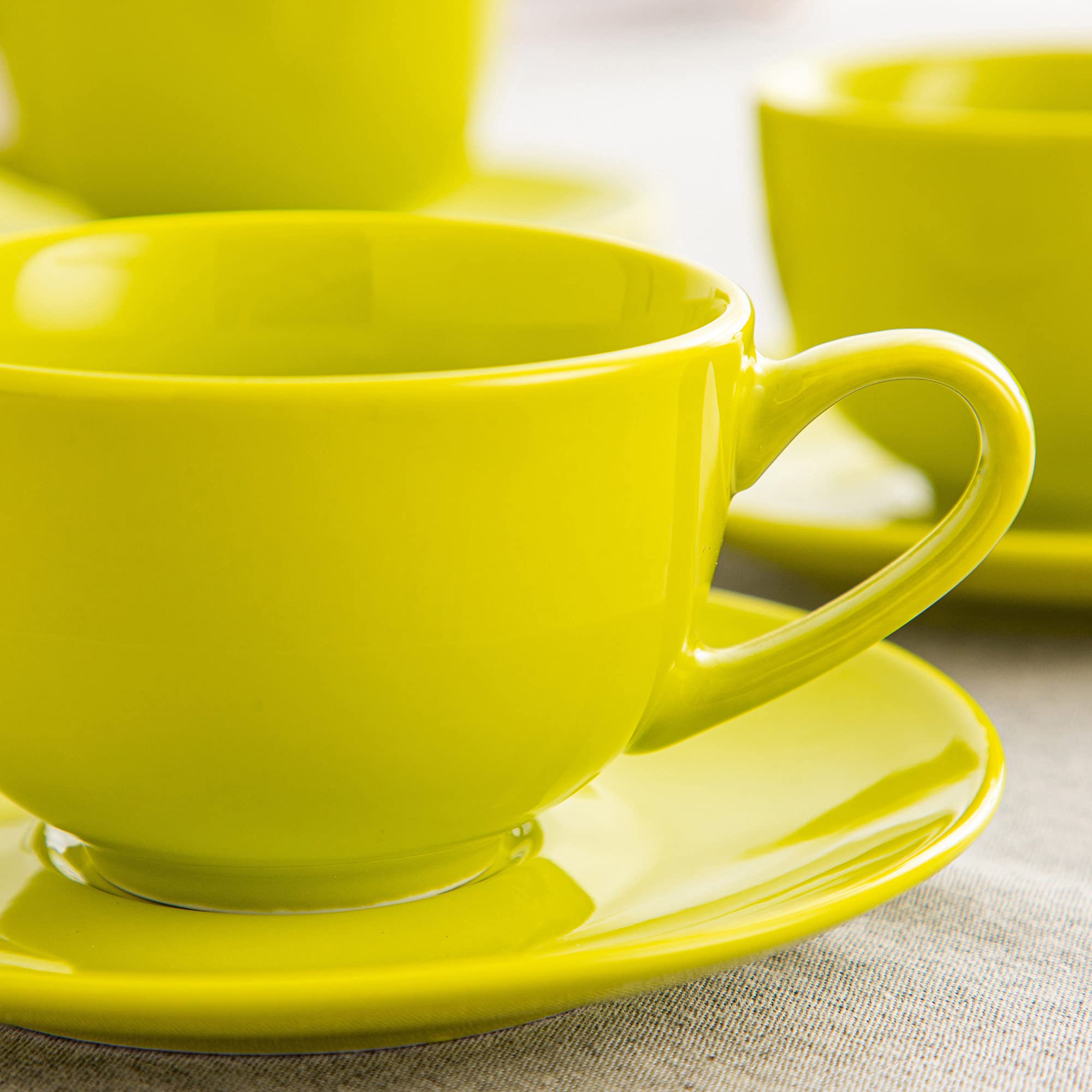 LOVECASA SWEET - Servizio da caffè in porcellana, 12 pezzi, con piattini, per 6 persone, 230 ml