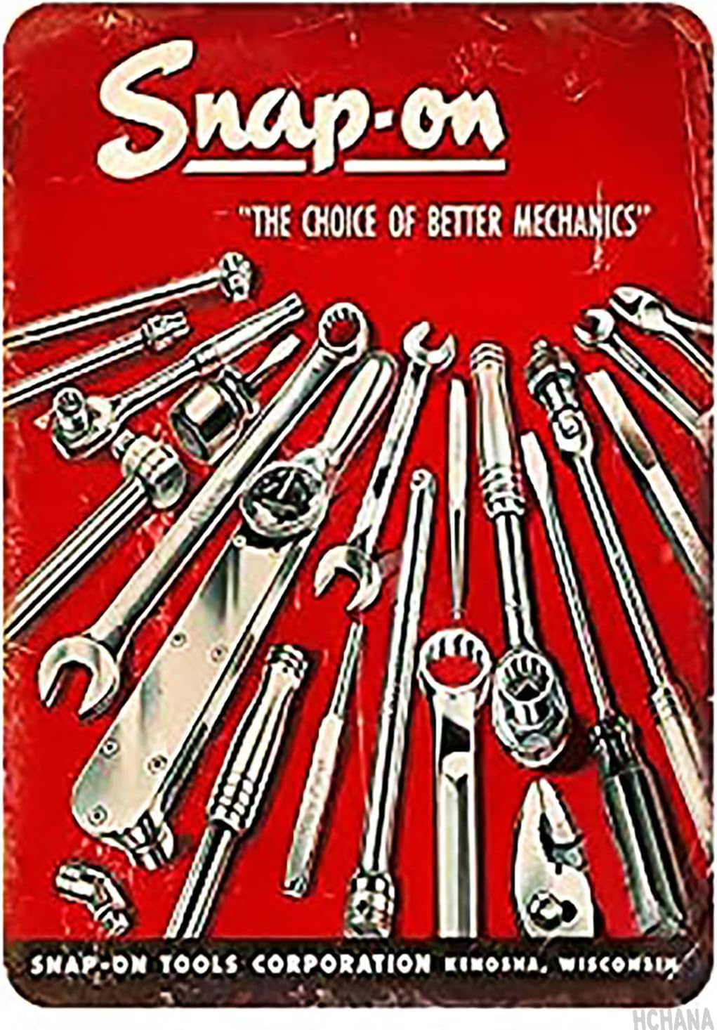 Molaca Snap-On The Choice of Better Mechanics Tin Sign Metal Cafe/Man Cave/Office/Bar/Club/Farm/Garden/Home Wall Art Decoration Poster Retro 8x12 inches