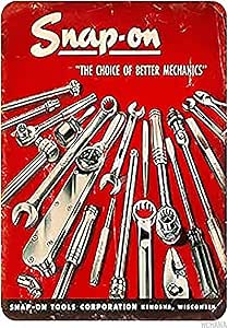 Molaca Snap-On The Choice of Better Mechanics Tin Sign Metal Cafe/Man Cave/Office/Bar/Club/Farm/Garden/Home Wall Art Decoration Poster Retro 8x12 inches