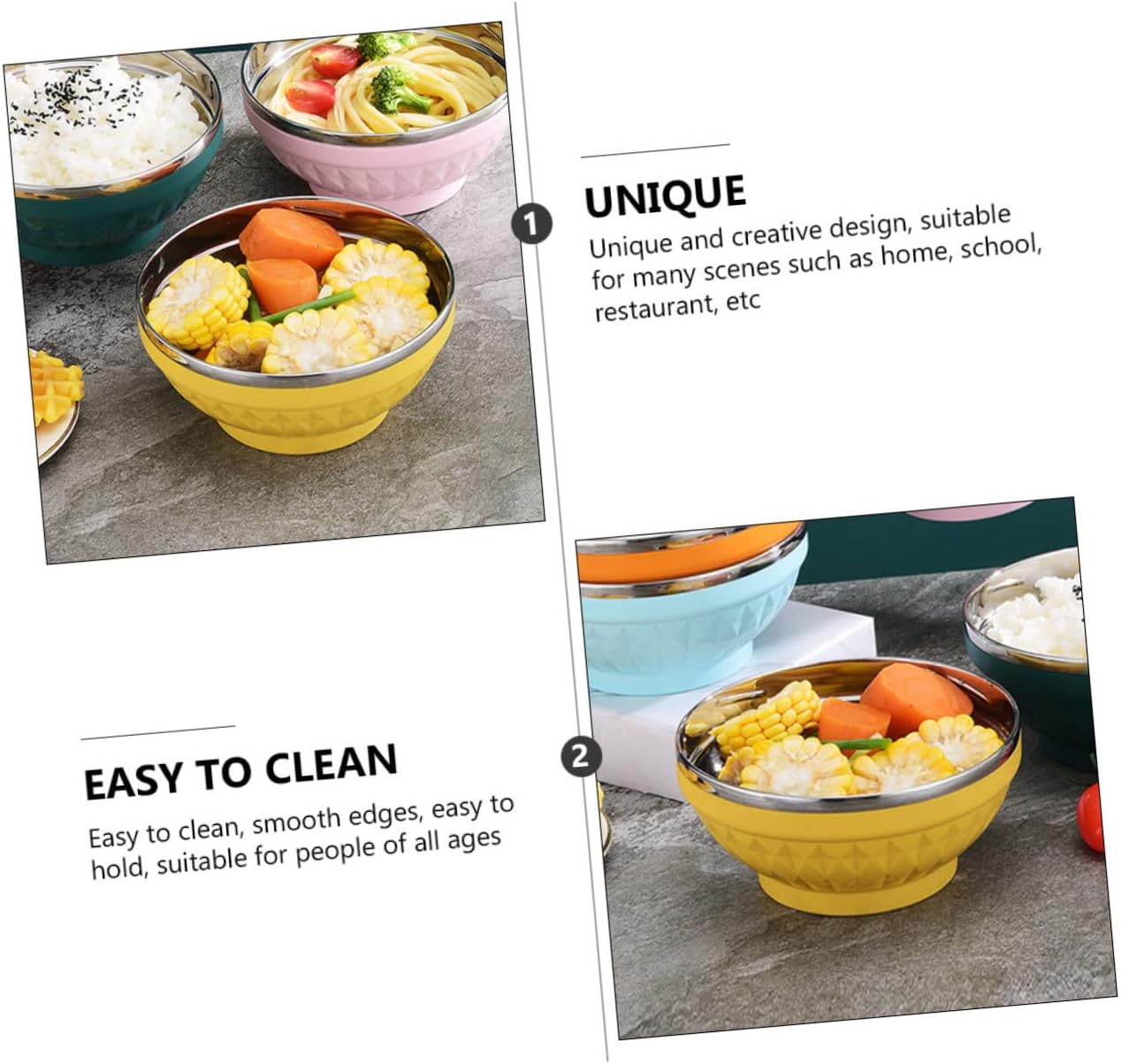 Garneck Instant Noodle Storage Bowl Heat Resistant Soup Bowl 730ml Style for Daily Use image 5
