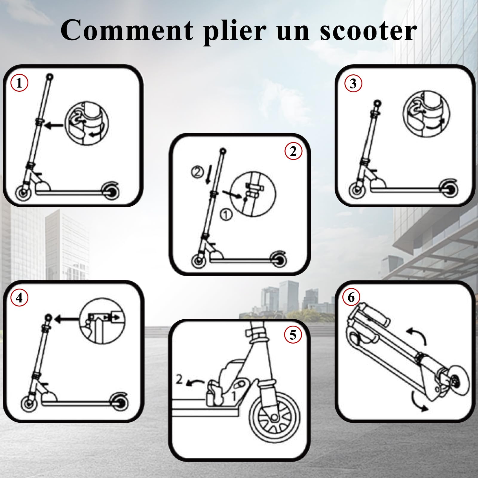 Trottinette Ado Pliable, Trottinette Adolescent avec Guidon Hauteur Ajustable 3 Niveaux, Trotinette Enfant Grande Roue 200MM Résistant, Trotinette Enfant/Ado 9-14Ans 125-175CM Charge 100KG