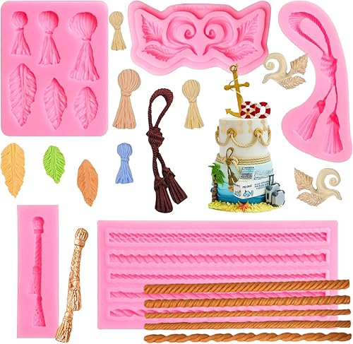 Molde de silicona de cuerda de cáñamo, moldes de chocolate con nudo de cuerda de borla, molde europeo para hornear para decoración de pasteles, disponible en Yaxa Venezuela