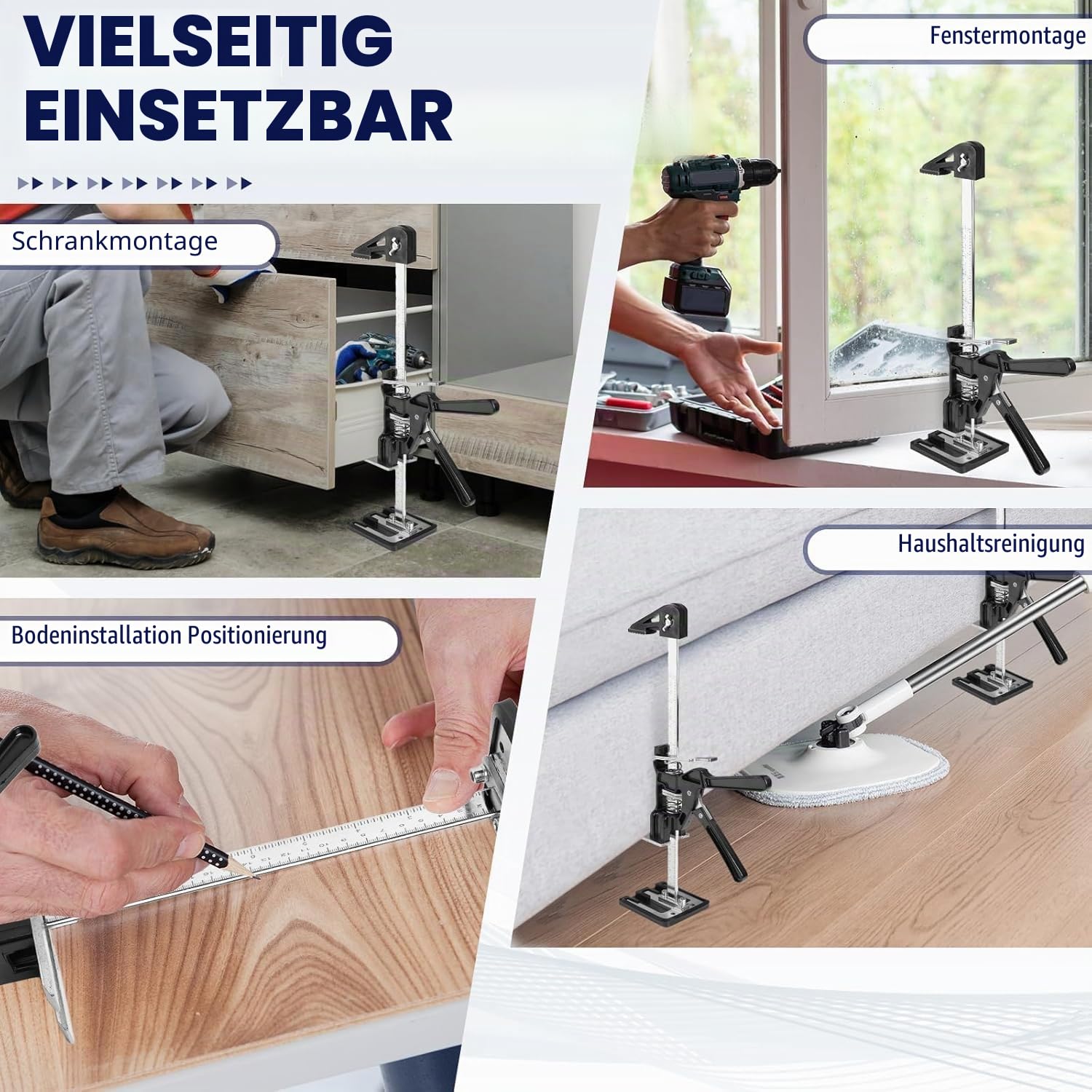 Hebewerkzeug, Arbeitssparender Heber 2 Stück, Arm Handwerkzeugheber mit Skala und Fein Justierbarer Hebefunktion, Plattenheber 39cm, für die Installation von Schränken, Türen, Möbel