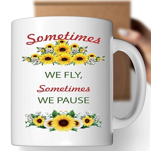 Novelty Gift Yoga & Meditation Themed Gift for Couples, Great Wedding Present Idea - Fly Base Posture Quote on & Multicolor 11 Oz White Ceramic