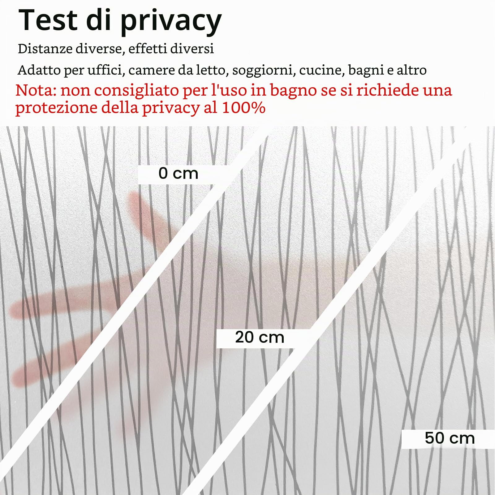 Shackcom Pellicola protettiva per finestre, autoadesiva, 60 x 200 cm, opaca, in vetro smerigliato, statica, anti-UV, con motivo a linee scandinave, per soggiorno, bagno, J084