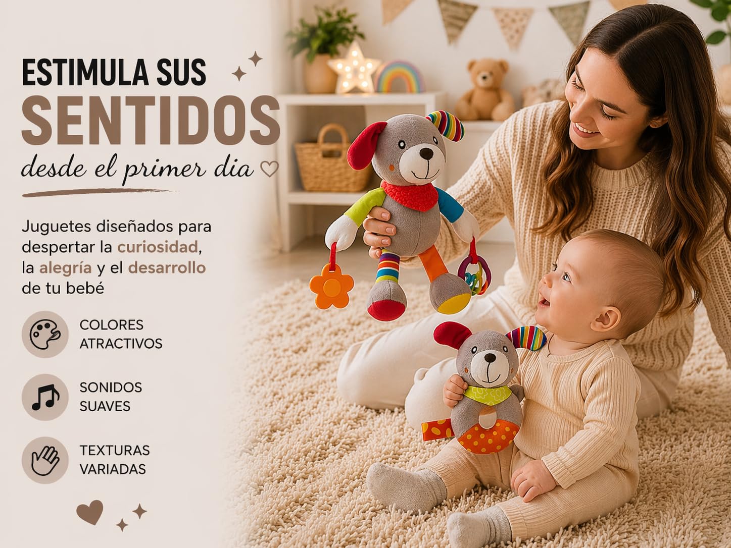 Canastilla Regalo para Bebé recién nacido. Cesta regalo para bebé recién nacido Incluye: Maletín, Manta, Conjunto de Ropa 100% algodón orgánico, Peluche, Sonajero, Tarjeta de Bienvenida