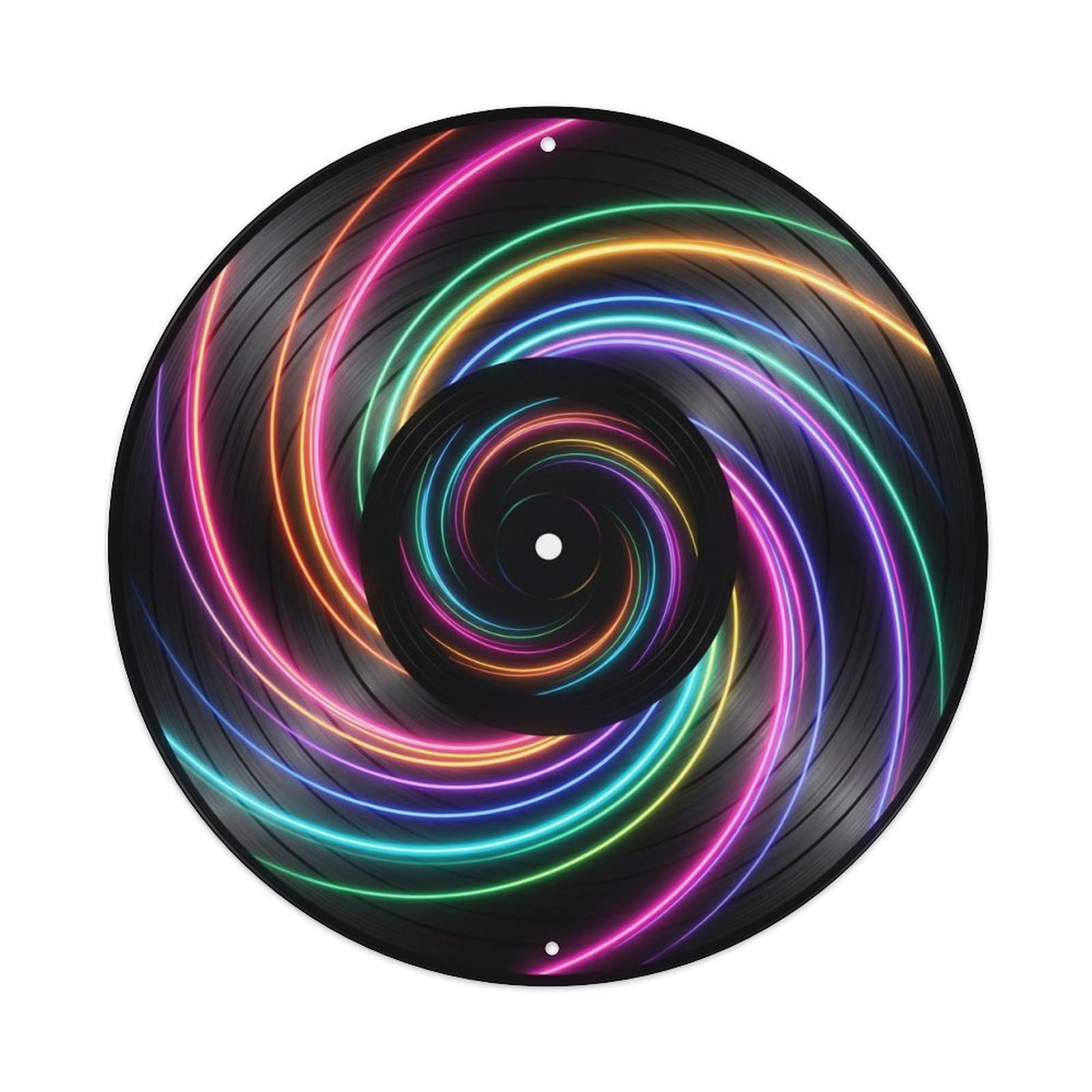 Colorful Music Vinyl Records Twist Bright Vortex Metal Tin Sign