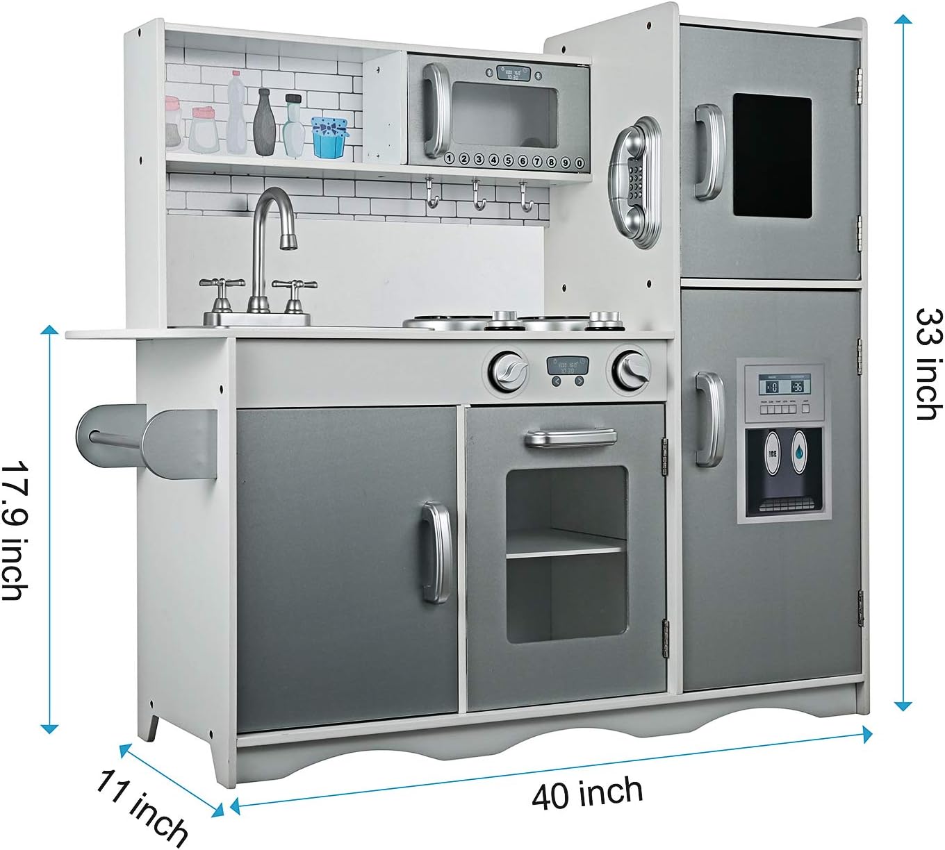 GOLDORO Kitchen Set for Kids, Play Kitchen Fun with Friends Kitchen,Toy Kitchen Set with Ice Maker,Removable Sink,Telephone, Utensils, Oven : Everything Else