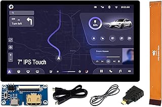 waveshare 7inch IPS LCD Capacitive Touch Display 1024x600, Integrated Thin and Light Screen with Adapter Board, for Raspberry Pi/Jetson Nano/Windows/PC, Support Windows/Linux/Android