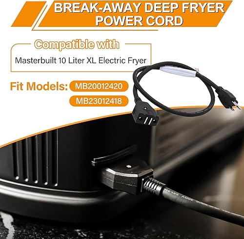 Miniatura 3 de Cable de alimentación magnético de repuesto para freidora eléctrica Masterbuilt XL de 10 litros, piezas y accesorios para freidoras de pavo