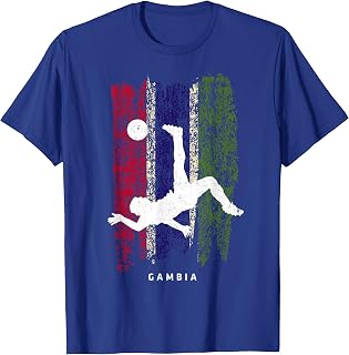 Gambia Flag T-Shirt Soccer Player Silhouette T-Shirt