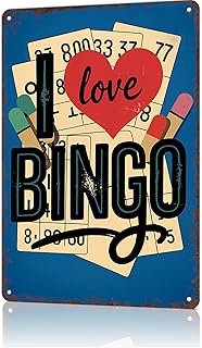 Funny Vintage Metal Signs I Love Bingo-Tin Sign Poster For Home Room Garage Office Decor 8x12inch