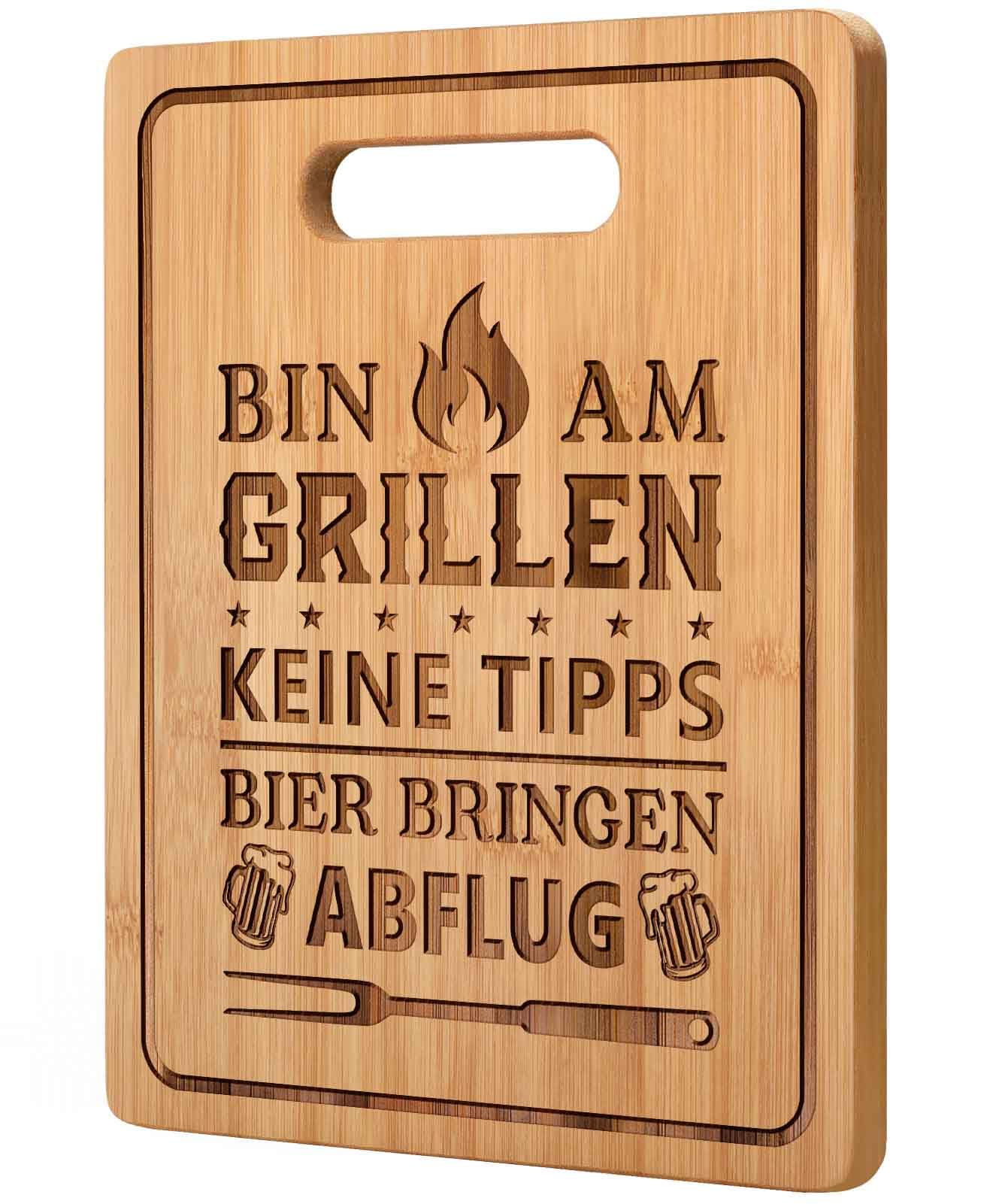 CheriGift Geschenke für Männer, Grill Bambus Schneidebrett für Männer, Lustige Geschenke für Papa Opa Geburtstag Vatertagsgeschenk