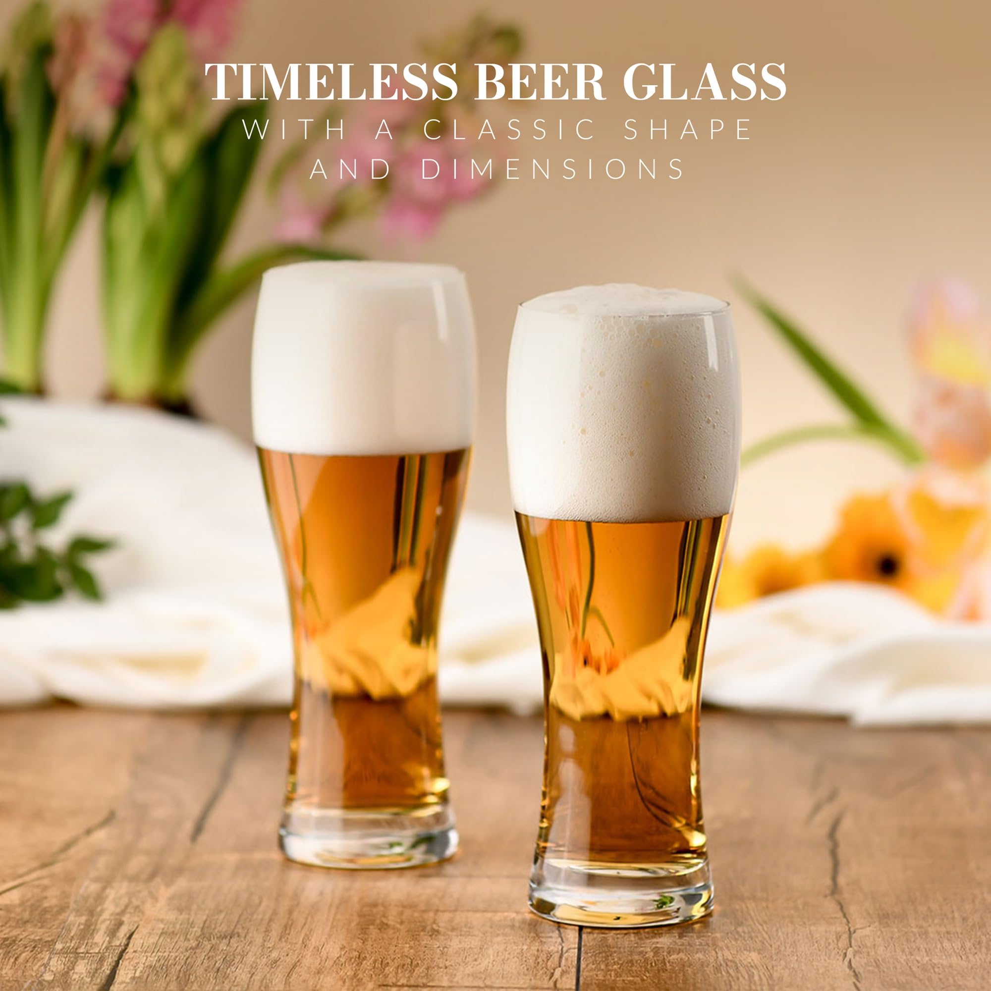 KROSNO Vasos de cerveza altos | Juego de 6 | 16.5 oz | Colección Chill | Perfecto para el hogar, restaurantes y fiestas | Apto para lavavajillas y microondas