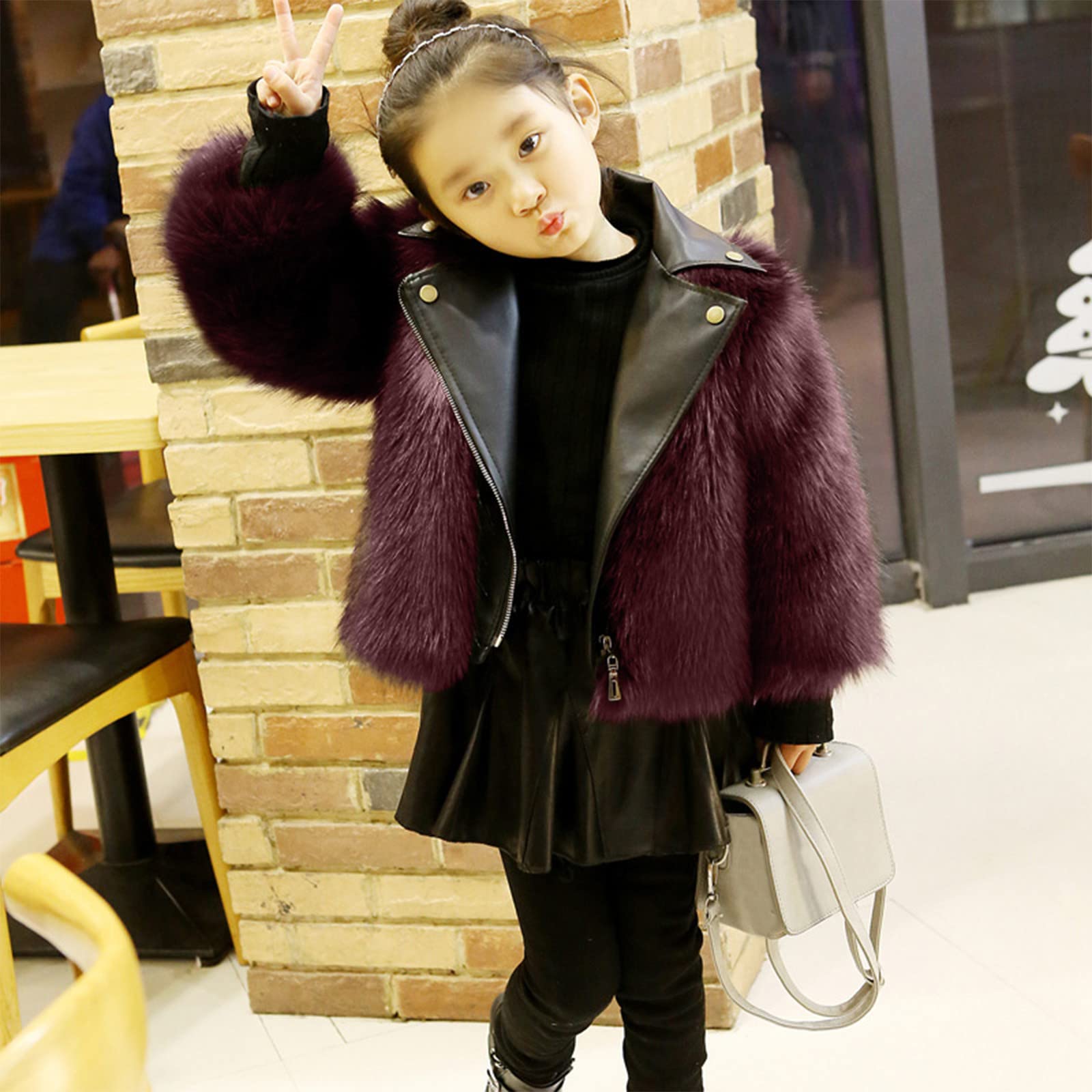 Generisch Cappotto Inverno Antivento Addensare Cappotto Giacca Bambino Caldo Pile Pomello Cap