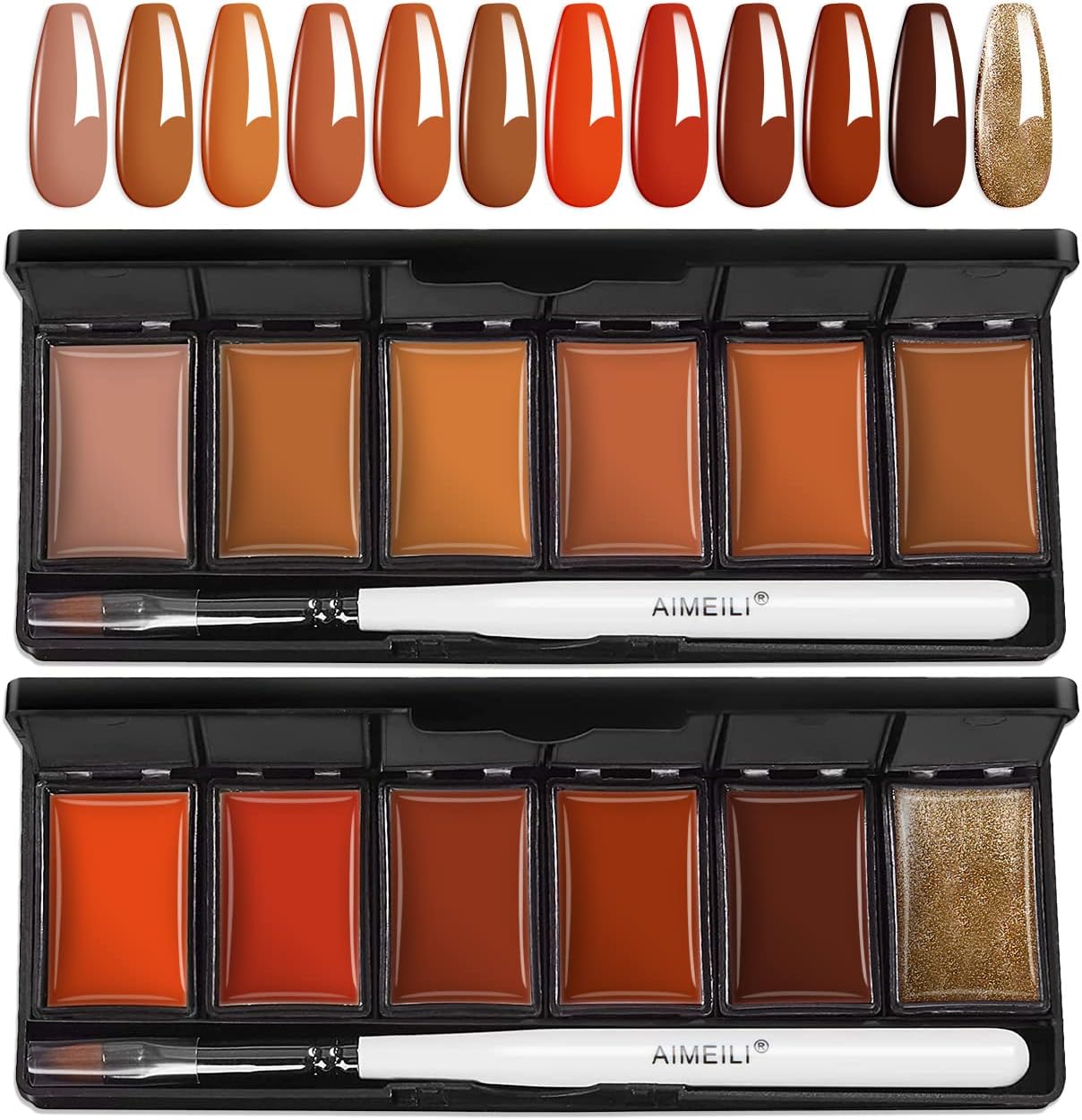 AIMEILI Solid Gel Nail Polish 12 Colors Solid Nail Gel Palette Set UV Led Vegan Cruelty-Free Soak Off Solid Cream Gel Polish Set 4