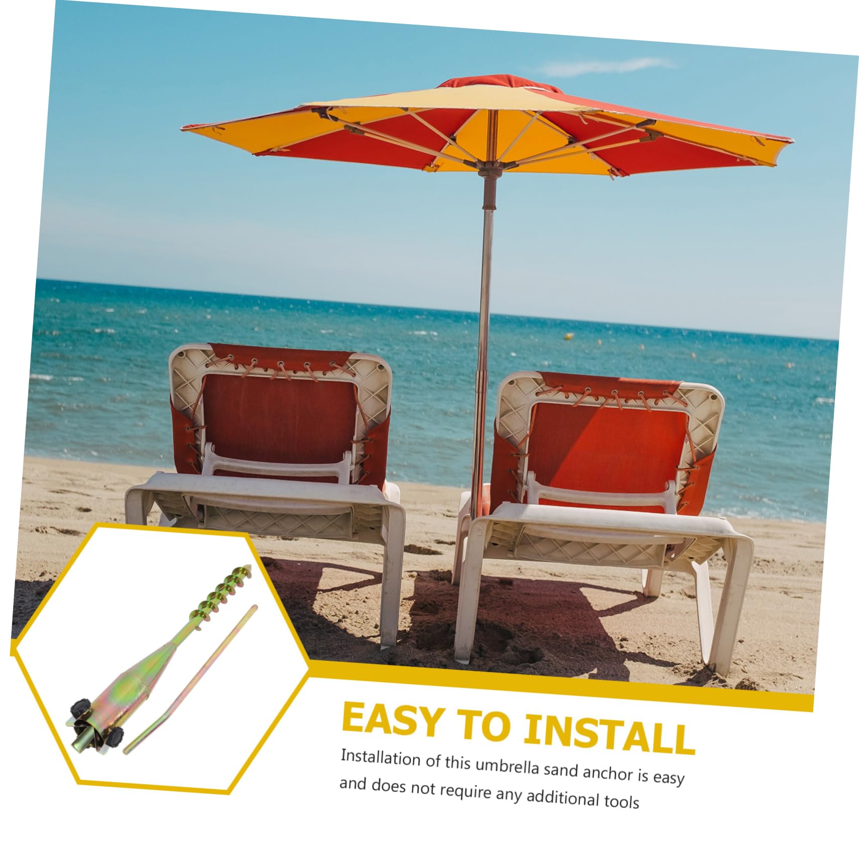 Support Parasol De Plage Ancre Spike Stand KINGDUO - Fixation Sol Robuste Blanc
