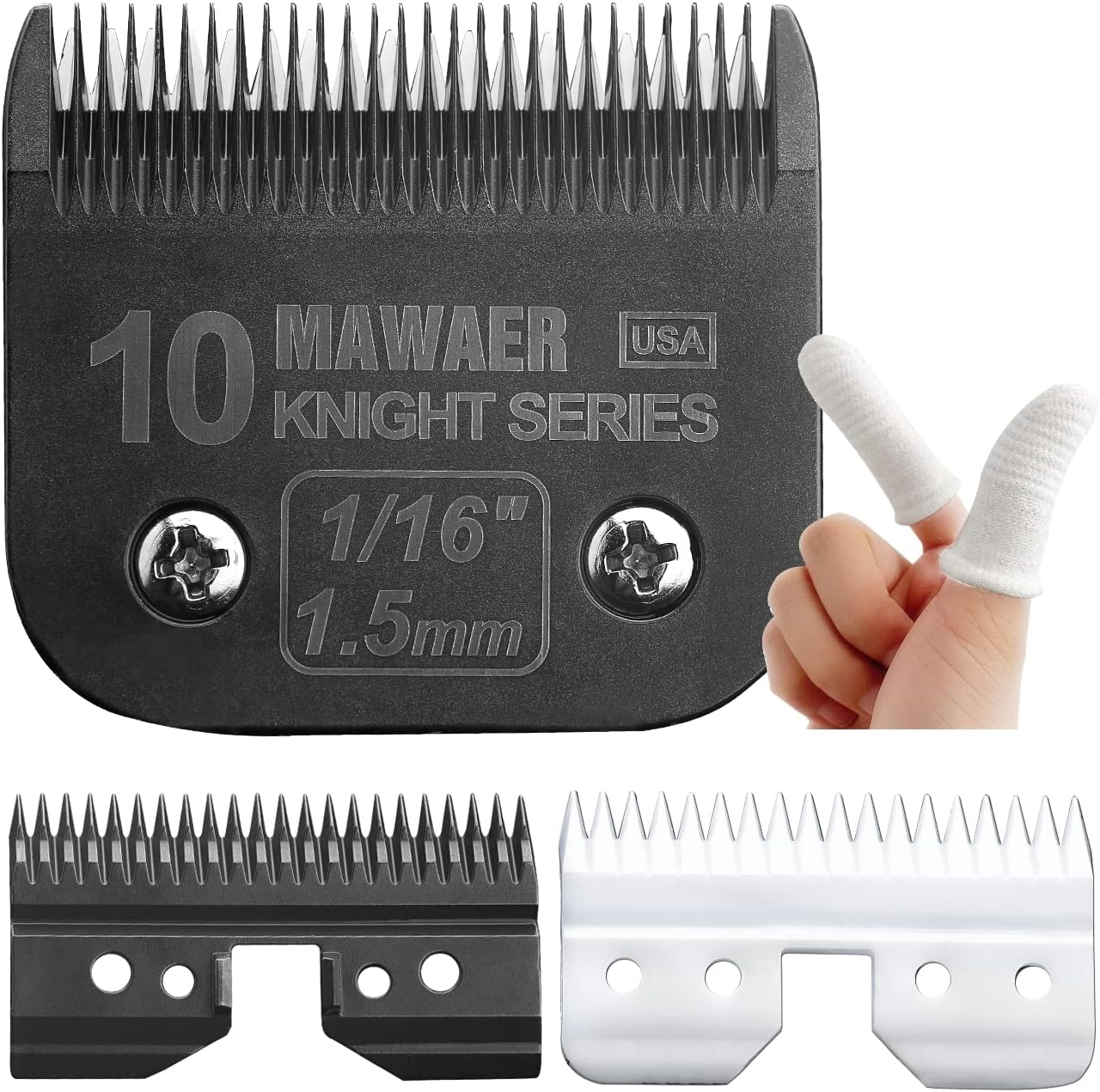 10# 1.5mm Pet Clipper Replacement Blades with Ceramic Blades Pet Toothbrush Finger for A5 Style Detachable Pet Clipper Blades Compatible…