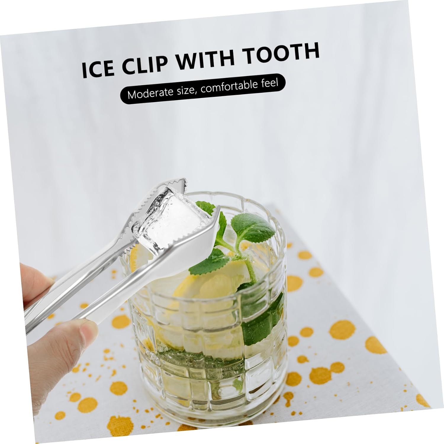 Stainless Ice Clip Tooth Multifunctional Food Clamp Heat-resistant for Daily Ice Cubes