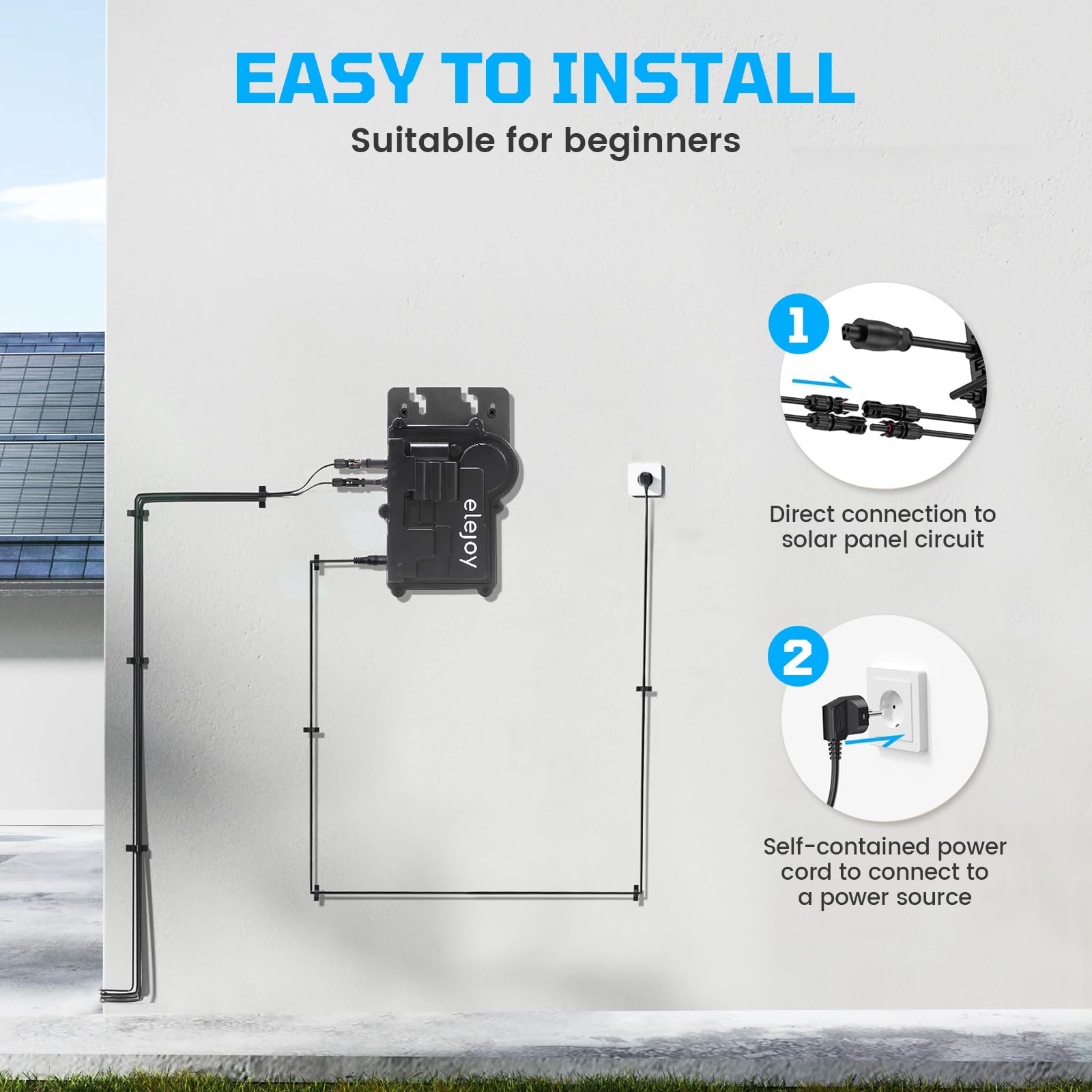 500W Solar Micro Inverter Mikrowechselrichter MPPT | 97% Effizienz IP65 mit WiFi und Bluetooth Plug & Play Inverter Ideal für Balkon und Außenkraftwerk