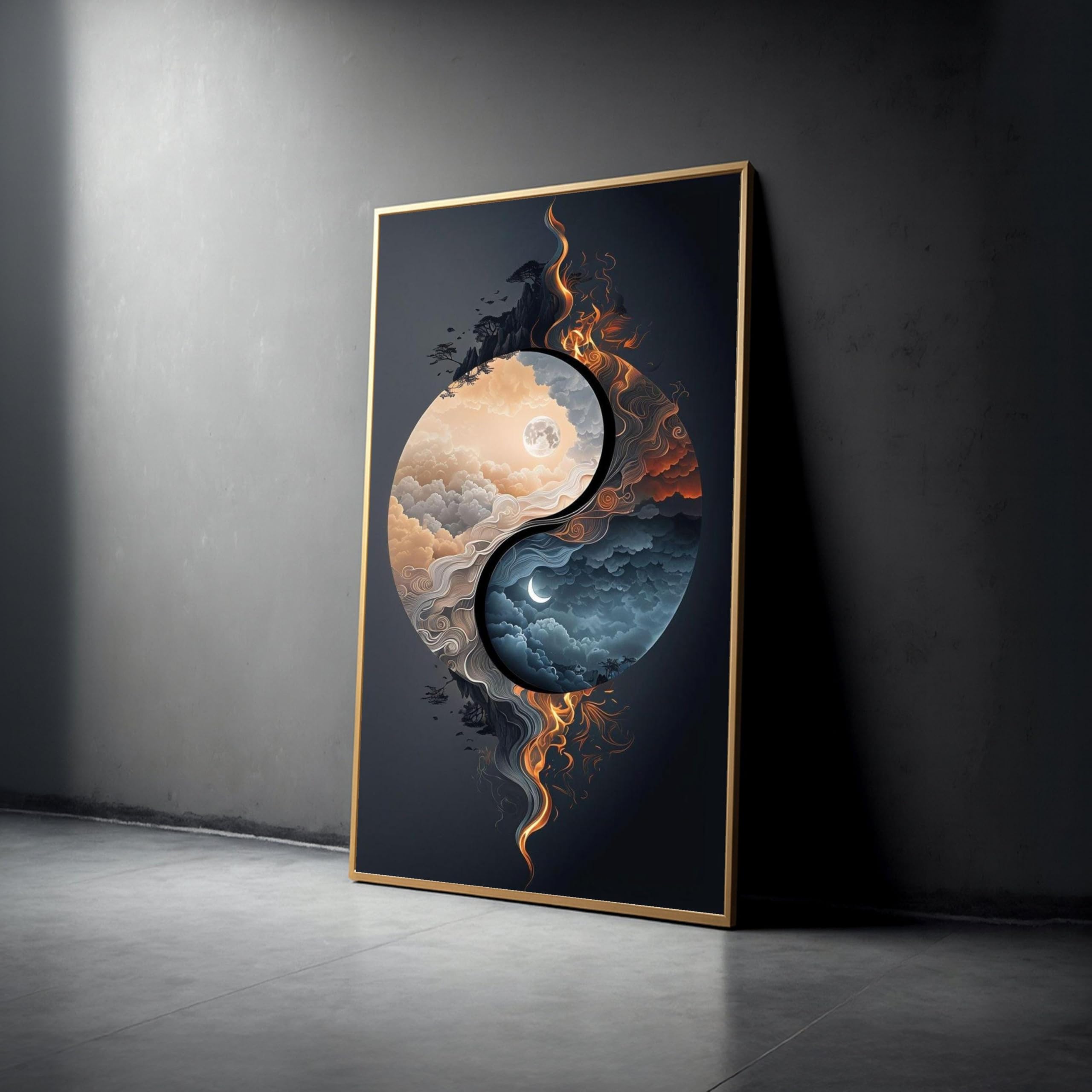 Tableau nuages jour et nuit pour harmoniser l'énergie d'une pièce - 8