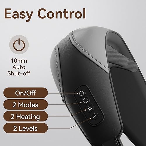 Miniatura 5 de Shiatsu Masajeador de cuello y hombros con calor para aliviar el dolor de tejido profundo, masajeadores portátiles para cuello y espalda, regalos