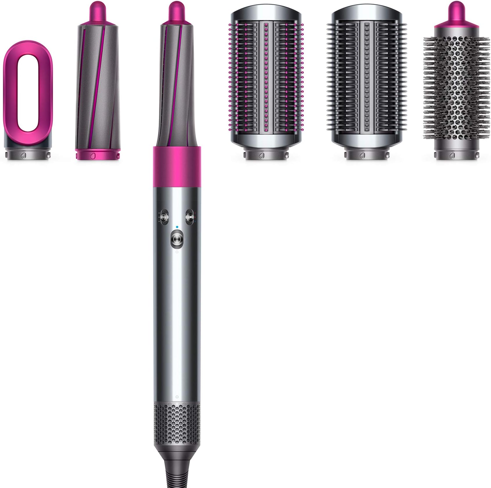 Dyson Airwrap Complete Fuchsia (With Travel Pouch) Gift Edition | Additional Display Stand Offer*, Nickel, Small (372351-01)