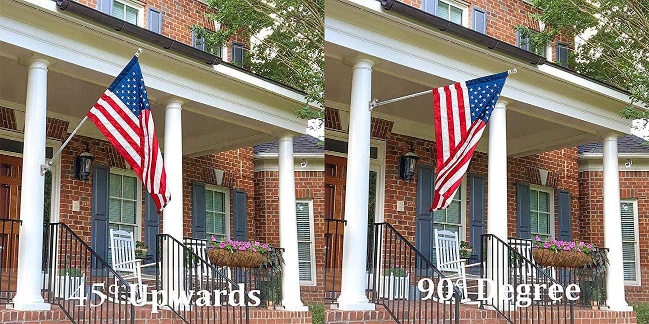 HORSE SECRET Flag Pole - 5 FT flagpole kit with Silver Bracket and Rotating Rings for American Flag Wall Mounted-Stainless Steel for House Backyard Garden Roof Walls Yard(Pole & Bracket Only)