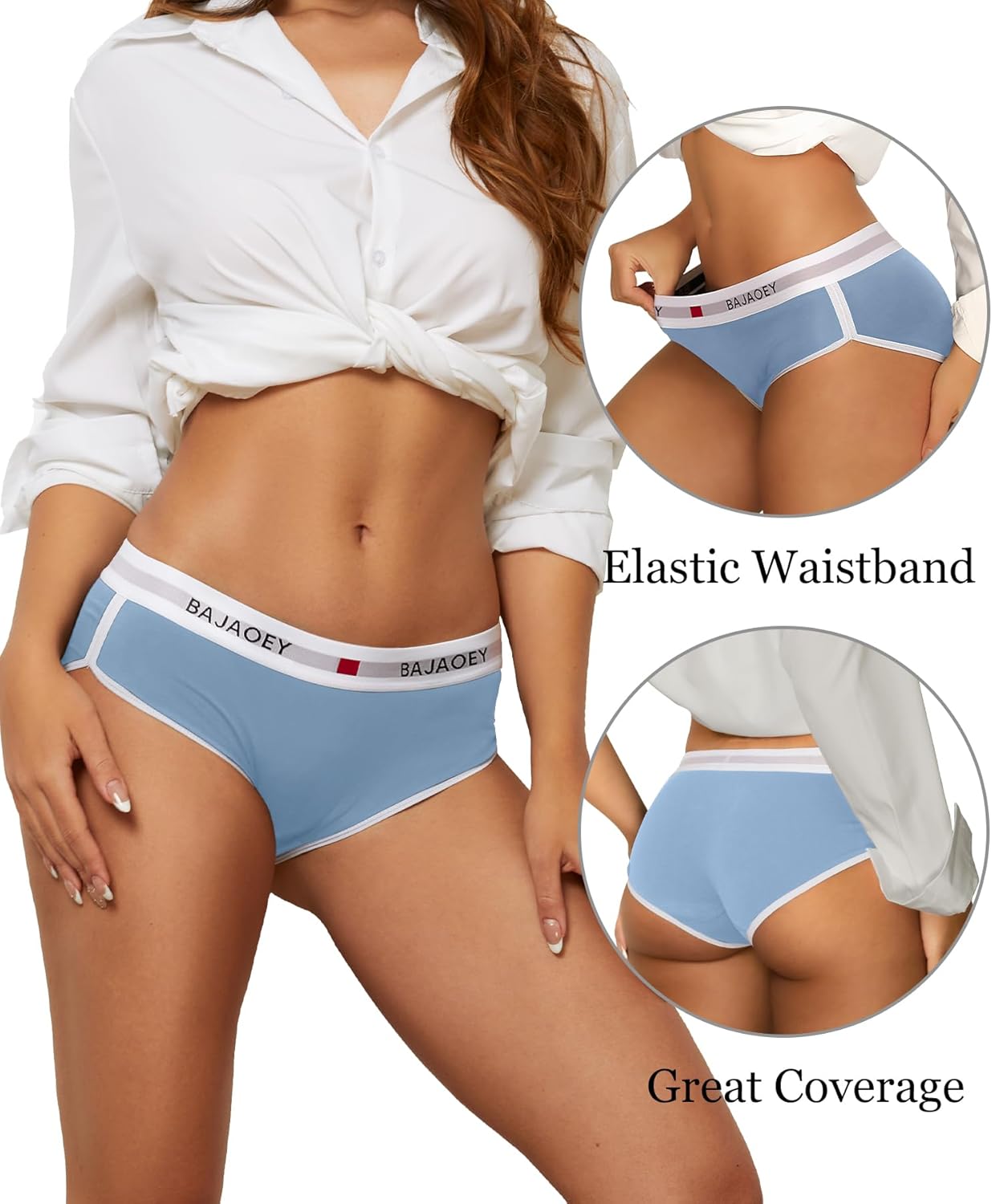 Women's Cotton Underwear Womens Cheeky Panties for Women Comfy Bikini - Image 3