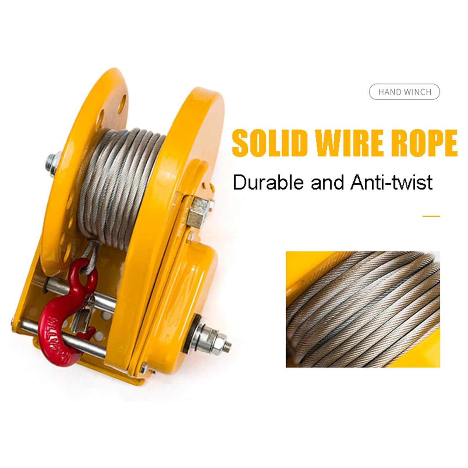 Cabrestante de mano basculante resistente de 2600 libras con extractor de cuerda de alambre experto y freno automático de dos vías, ideal para remolque, ATV, UTV, barcos y más