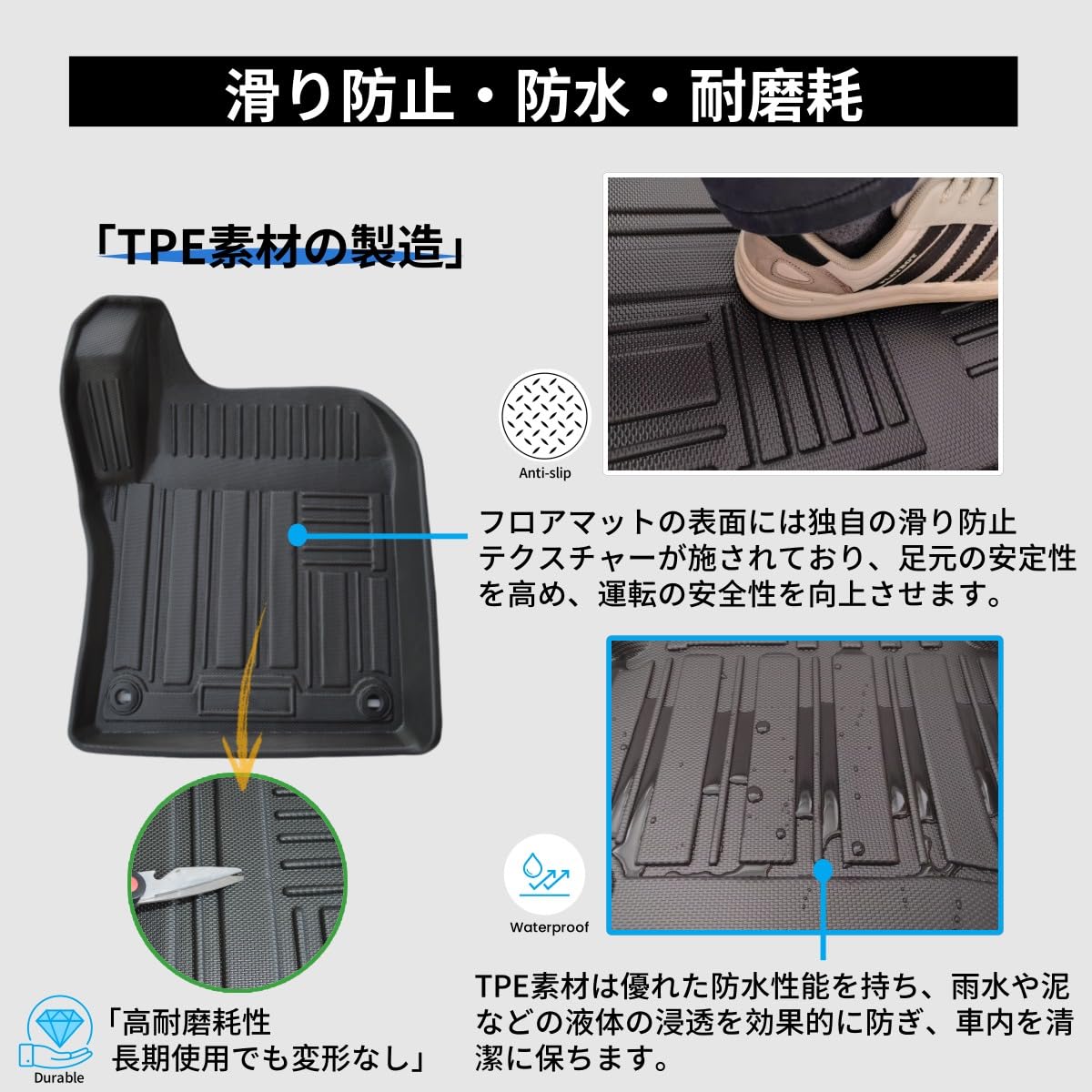 Amazon | REJEEKAR トヨタ プリウス PRIUS 50系フロアマット防水2枚 