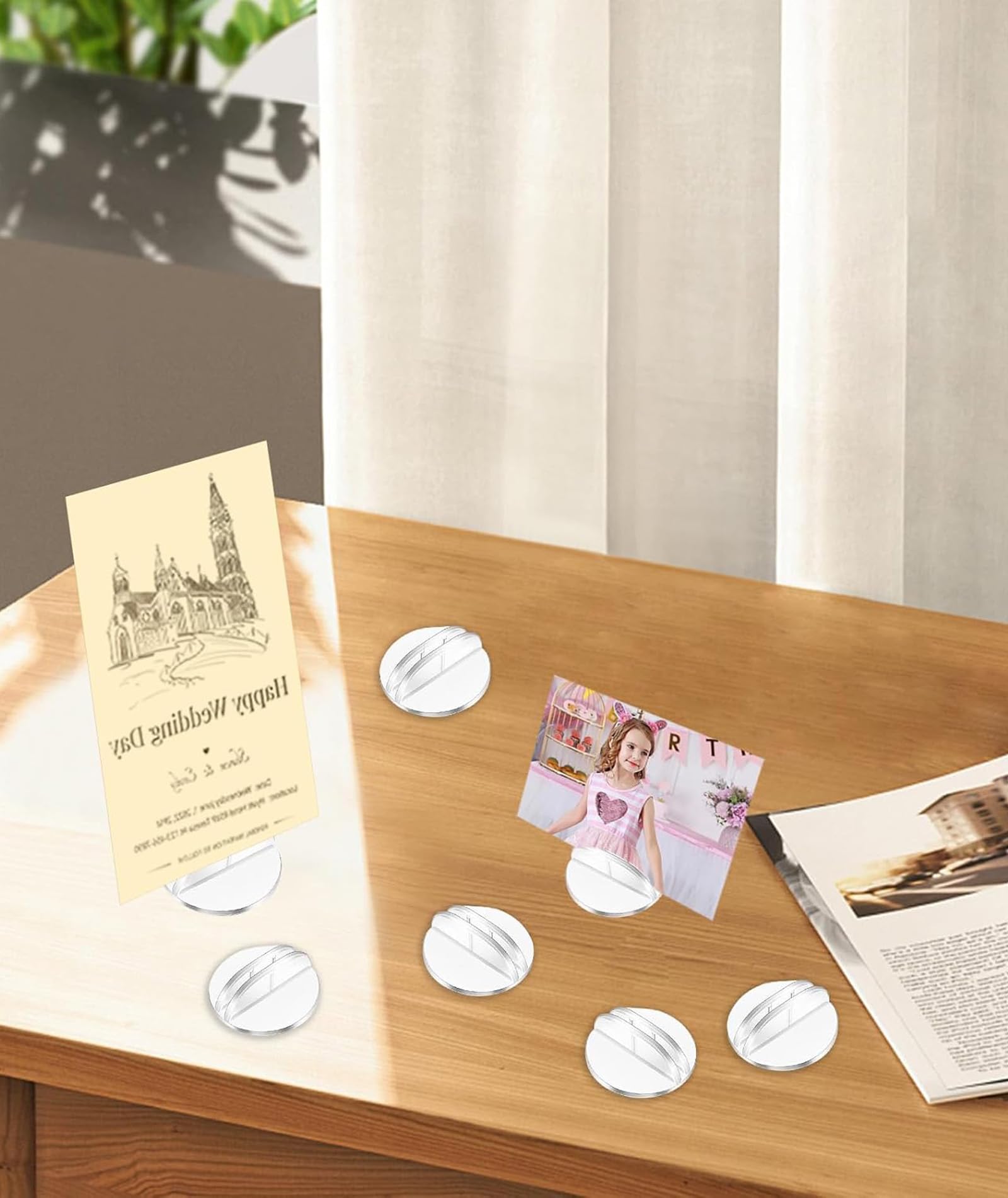 Zbdroxygen 24 Pcs Menu Card Holder, Photo Card Holder, Table Numbers for Restaurant, Suitable for Displaying Table Numbers, Restaurant Menu Cards, Party Photos, Business Cards 4