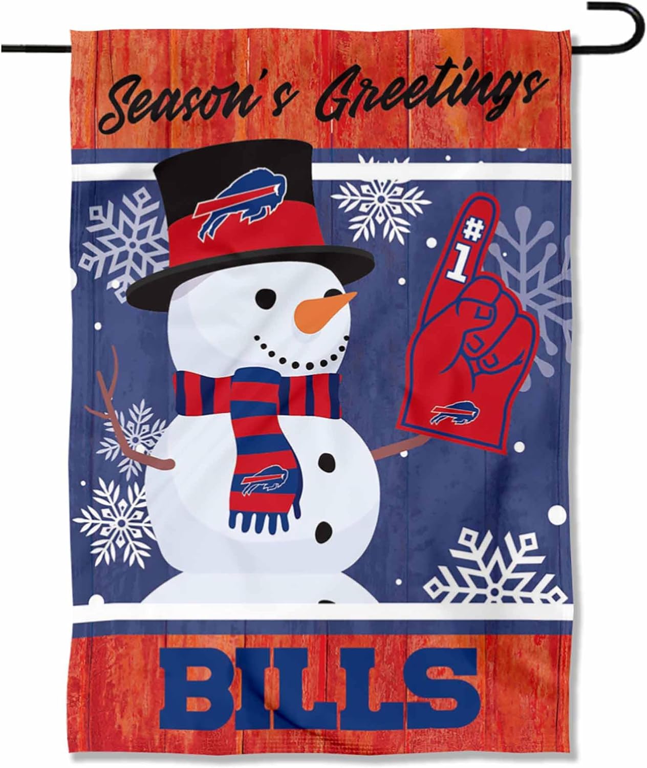 Buffalo Bills Holiday Winter Snow Garden Flag Double Sided Banner