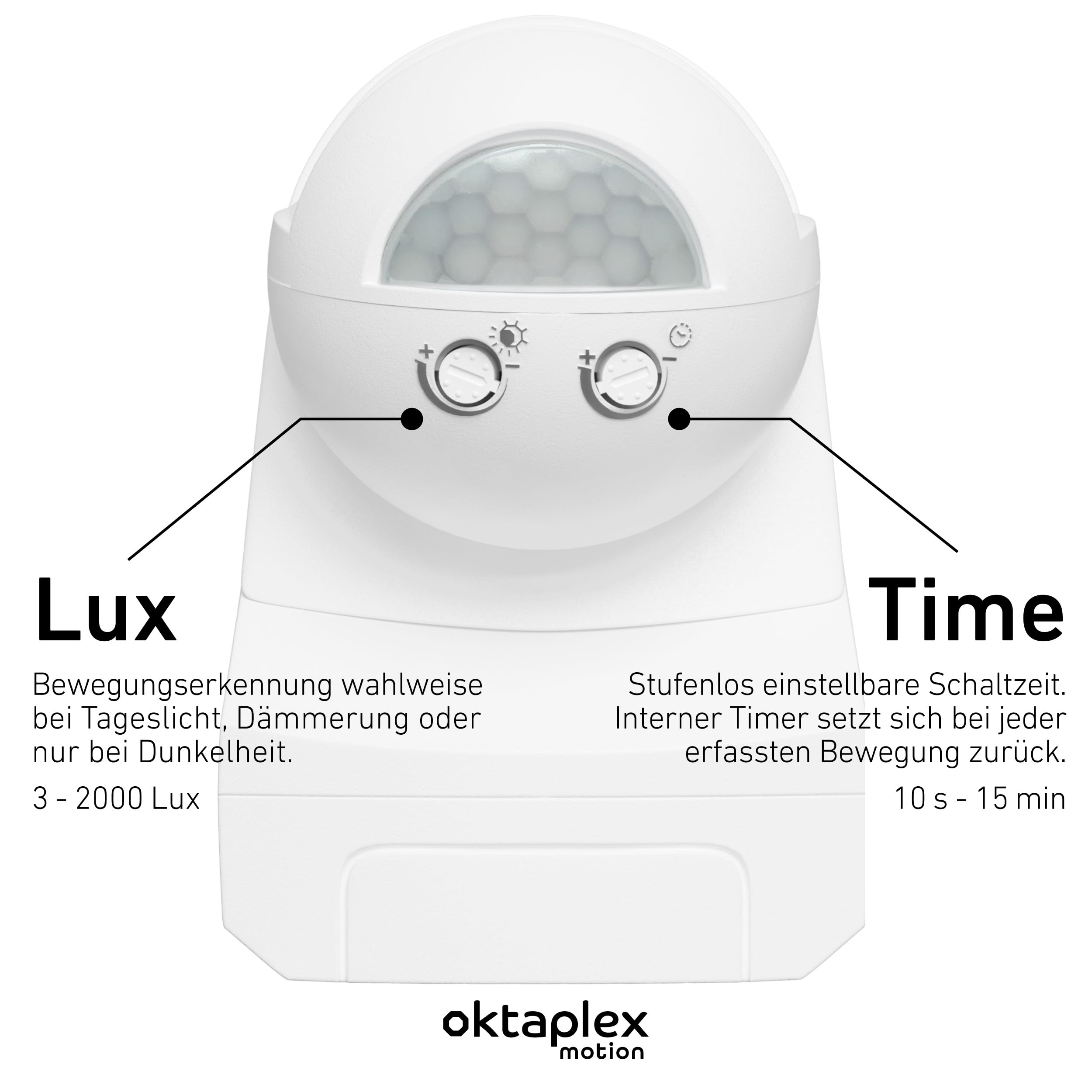 Oktaplex Lot de 2 Lea détecteur Infrarouge Plafond extérieur