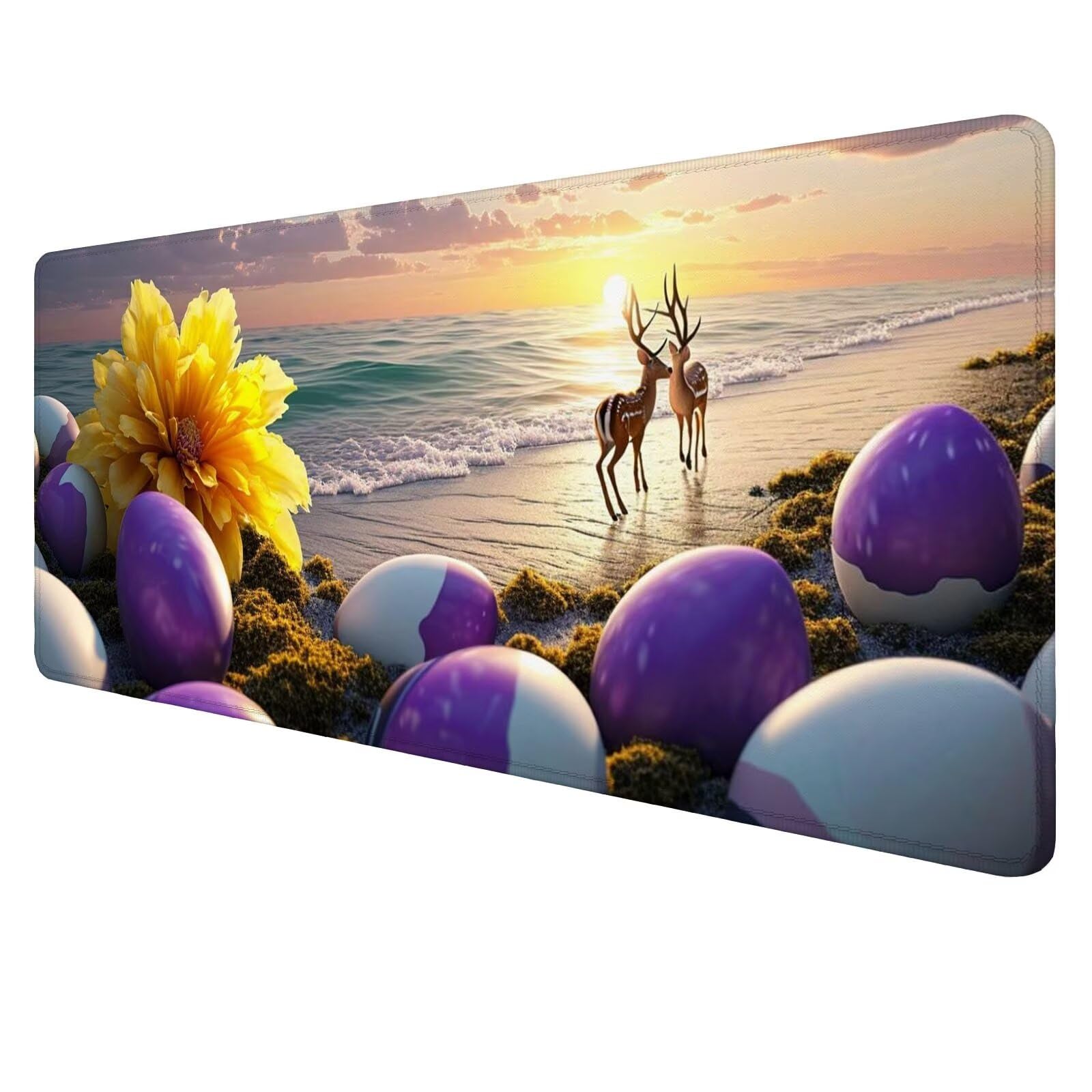 Podkładka pod mysz z jeleniem duża podkładka na biurko dla graczy plaża XXL 1600 x 800 x 3 mm niestandardowa podkładka pod mysz, ochraniacz na biurko matowe akcesoria biurowe, do domu Deco komputera