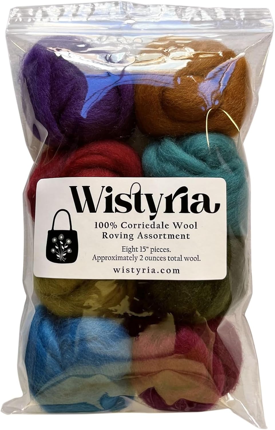 Wistyria Editions WR-905R Wool Roving, The Bouquet, 8-Pack