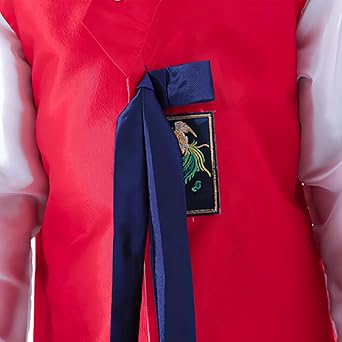 Boys Traditional Dolbok Korean Long Sleeve Shirt Top Vest Pants Suit | Embroidered Floral Pattern Outfit Buckle Strap Design for Stage Halloween Outfit Party Cosplay Costume