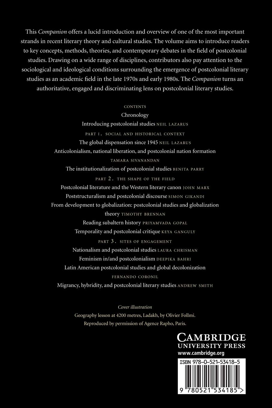 The Cambridge Companion to Postcolonial Literary Studies