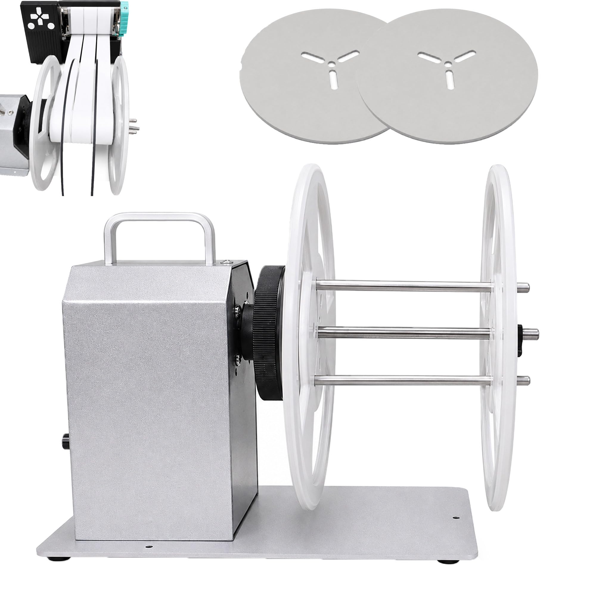 Riavvolgitore Etichette per stampanti, Senza Anima, Larghezza 120 mm