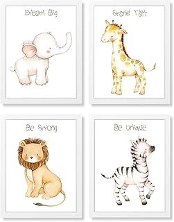 Nursery Prints - Set of Jungle Animal Nursery Prints - Nursery Wall Picture - New Baby Print - Safari Animal Prints - Watercolour Animals Print
