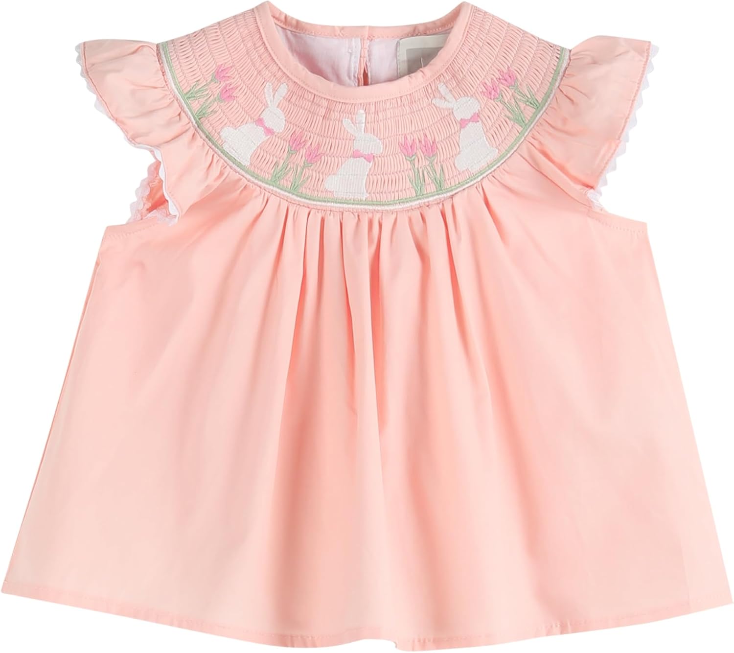Lil cactus Girls Baby and Toddler Bunny Smocked Top and Bloomer Set - 2pc Cotton Spring Summer Outfit