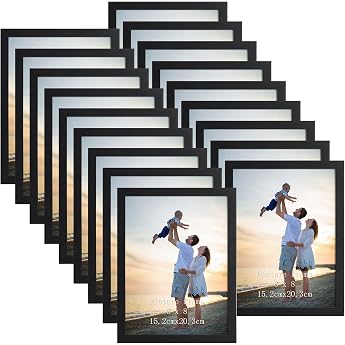 EYMPEU Picture Frames 15 x 20 cm Set of 18 for Wall and Table Suitable for Use in Offices and Homes Black