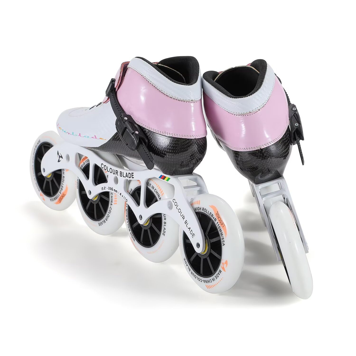 Patins à roulettes de Vitesse en Ligne pour Adultes, châssis en Fibre de Carbone, Patins de Course Professionnels à 3/4 Roues, roulements ABEC-9 Haute précision, Roues en PU pour Le Fitness